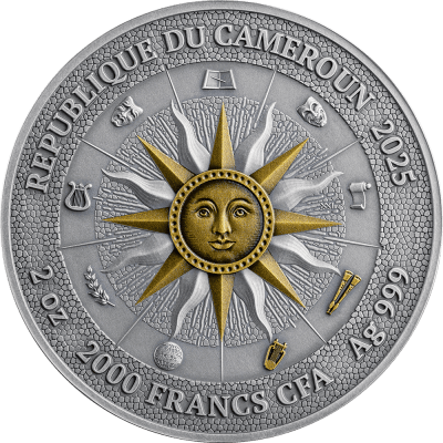 Cameroon - 2025 - 2000 Francs – Terpsichore & Euterpe (Nine Muses series) 2oz silver