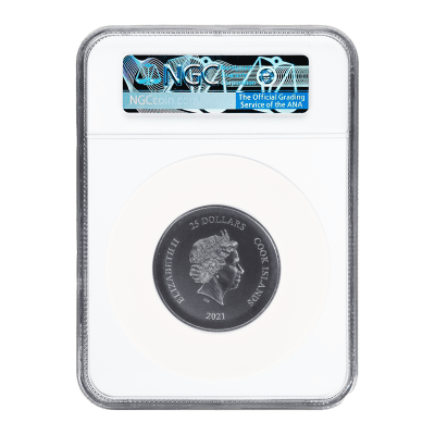 Cook Islands - 2021 - 25 Dollars - Athena's Owl Numismatic Icons 5oz silver edition (MS70 NGC graded)