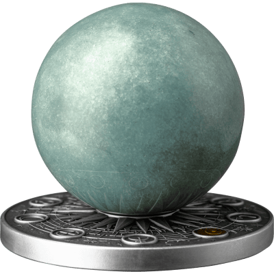 Ghana - 2025 - 10 Cedis - Uranus Solar System with Natural Crystal Sphere