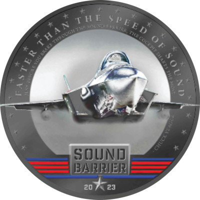 Palau - 2023 - 20 Dollars - Speed of Sound / Sound Barrier Jet 5oz silver (MS70 or Raw)