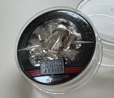 Palau - 2023 - 20 Dollars - Speed of Sound / Sound Barrier Jet 5oz silver (MS70 or Raw)