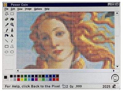 Niue - 2025 - 5 Dollars - Paint (Back to the Pixel series) 2oz silver