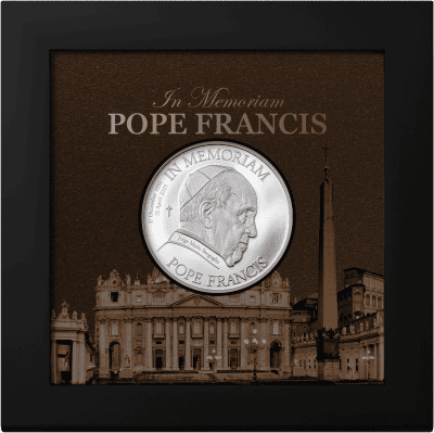 Cook Islands - 2025 - 5 Dollars - In Memoriam Pope Francis 1oz silver