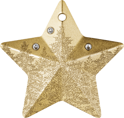 Cook Islands - 2025 - 5 Dollars - Holiday Ornament Winter Forest Silver GILDED