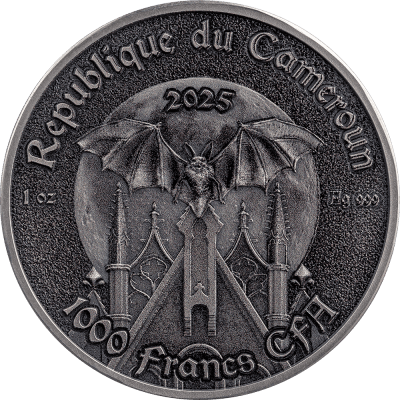 Cameroon - 2025 - 1000 Francs - The Raven (Creatures of Nocturne series) 1oz silver