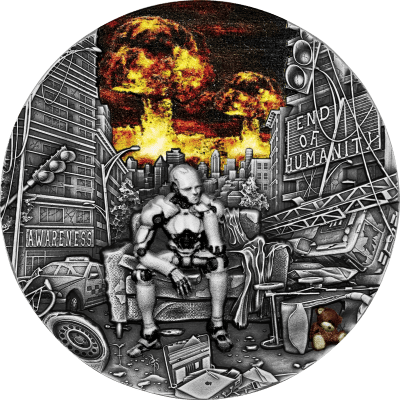 Cameroon - 2023 - 2000 Francs - End of Humanity AWARENESS 2oz silver