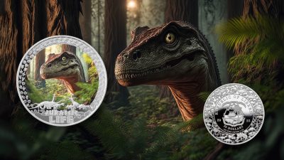 Liberia - 2025 - 20 Dollars - Velociraptor (Jurassic Life series) 2oz silver