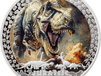 Liberia - 2025 - 10 Dollars - T-Rex (Jurassic Life series) 1oz silver