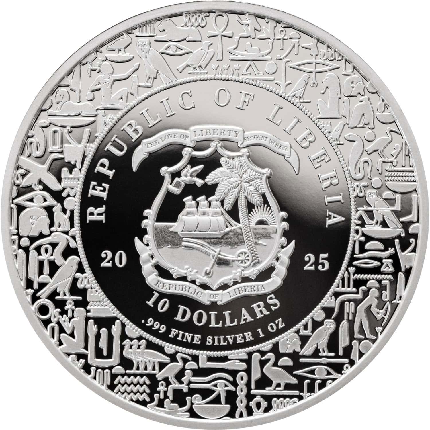 Liberia - 2025 - 10 Dollars - Ra Sun God (Egyptian Heritage series) 1oz silver