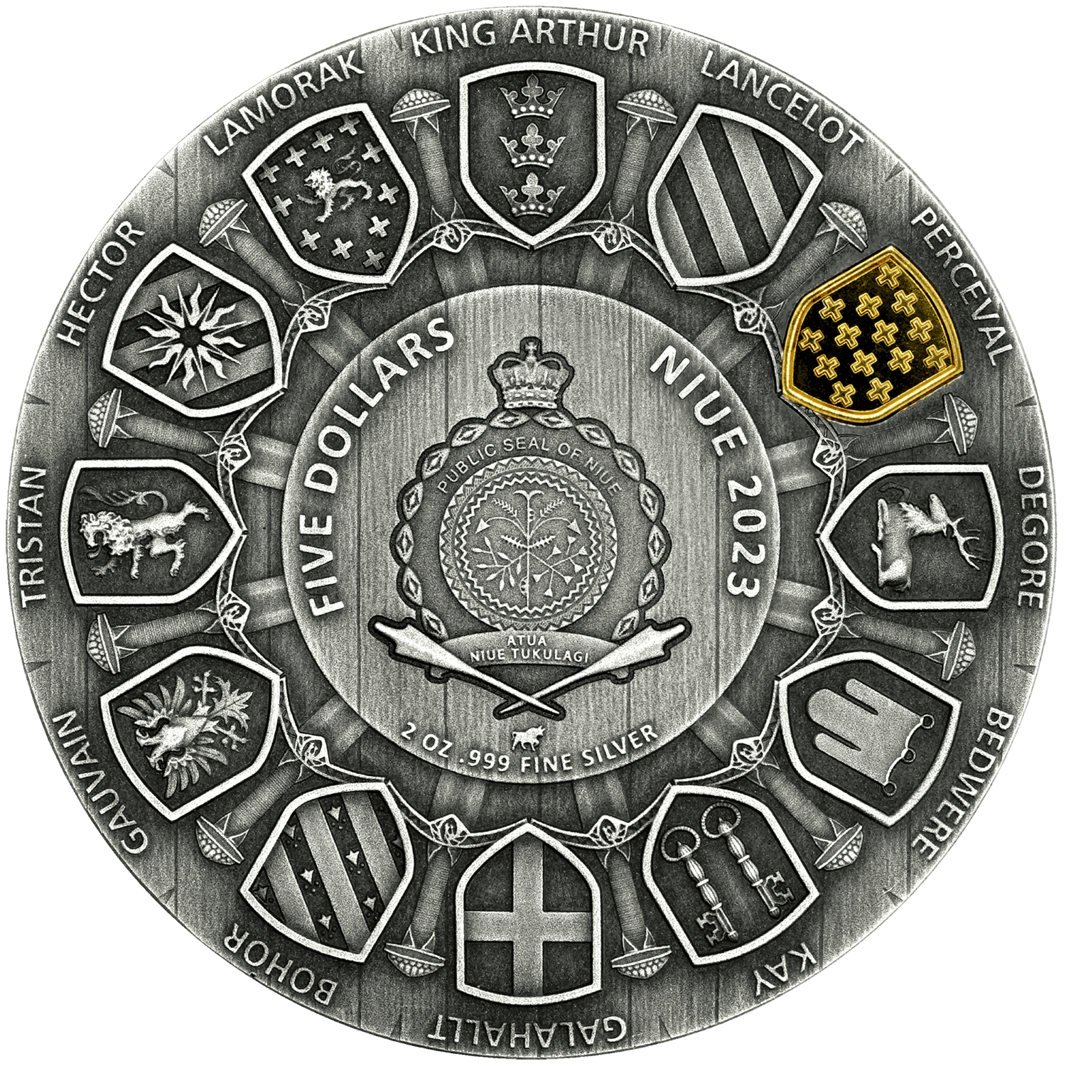 Niue - 2023 - 5 Dollars - Sir Perceval (Camelot series) 2oz silver - Image 2