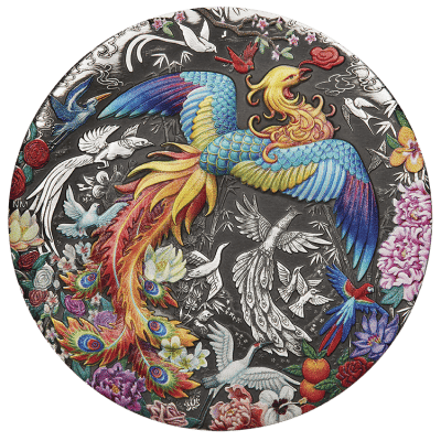 Tuvalu - 2023 - 5 Dollars - Phoenix and Birds 5oz silver