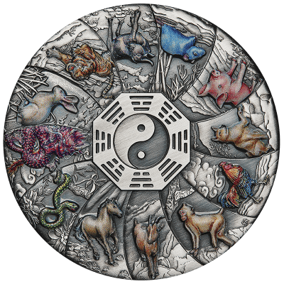 Tuvalu - 2023 - 5 Dollars - Lunar Animals 5oz silver