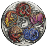 Tuvalu - 2024 - 5 Dollars - Five Ancient Chinese Auspicious Creatures 5oz silver