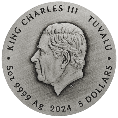 Tuvalu - 2024 - 5 Dollars - Five Ancient Chinese Auspicious Creatures 5oz silver