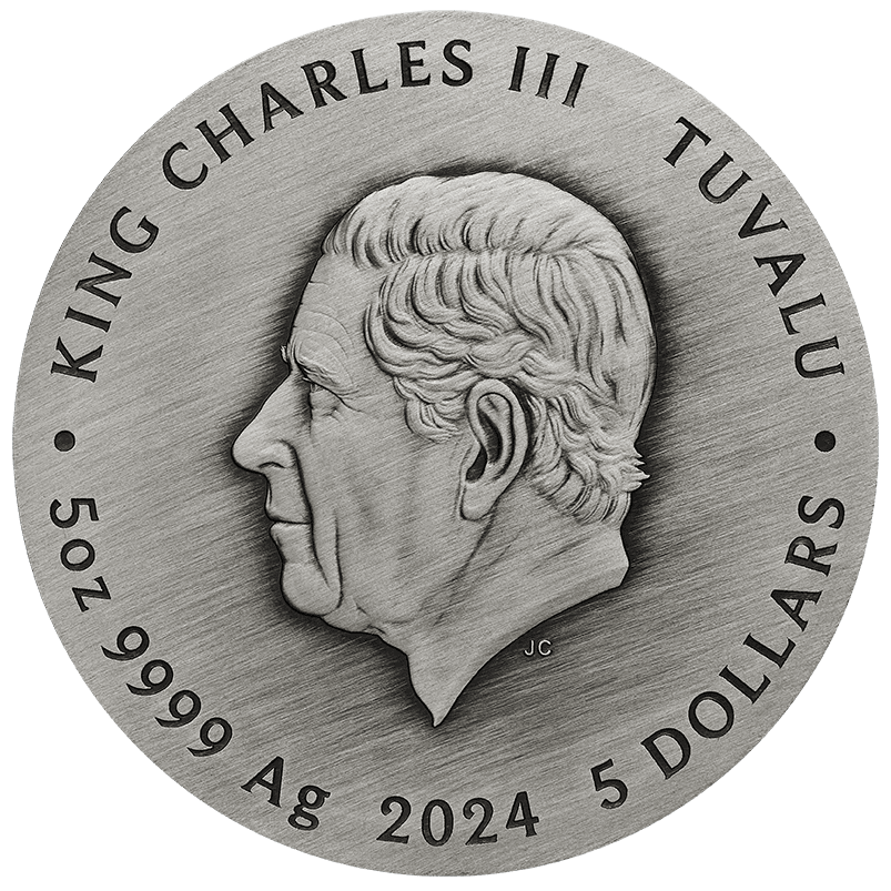 Tuvalu - 2024 - 5 Dollars - Five Ancient Chinese Auspicious Creatures 5oz silver