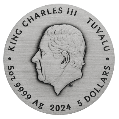 Tuvalu - 2025 - 5 Dollars - Starry Sky and Planets 5oz silver