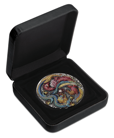 Tuvalu - 2024 - 5 Dollars - Dragon and Phoenix 5oz silver