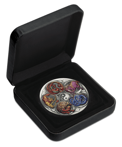 Tuvalu - 2024 - 5 Dollars - Five Ancient Chinese Auspicious Creatures 5oz silver