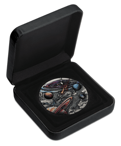 Tuvalu - 2025 - 5 Dollars - Starry Sky and Planets 5oz silver