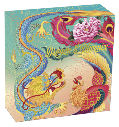 Tuvalu - 2024 - 5 Dollars - Dragon and Phoenix 5oz silver