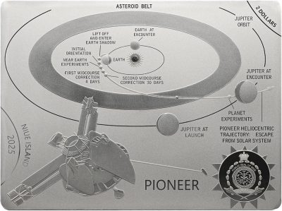 Niue - 2025 - 5 Dollars - Pioneer Space Probe 2oz silver