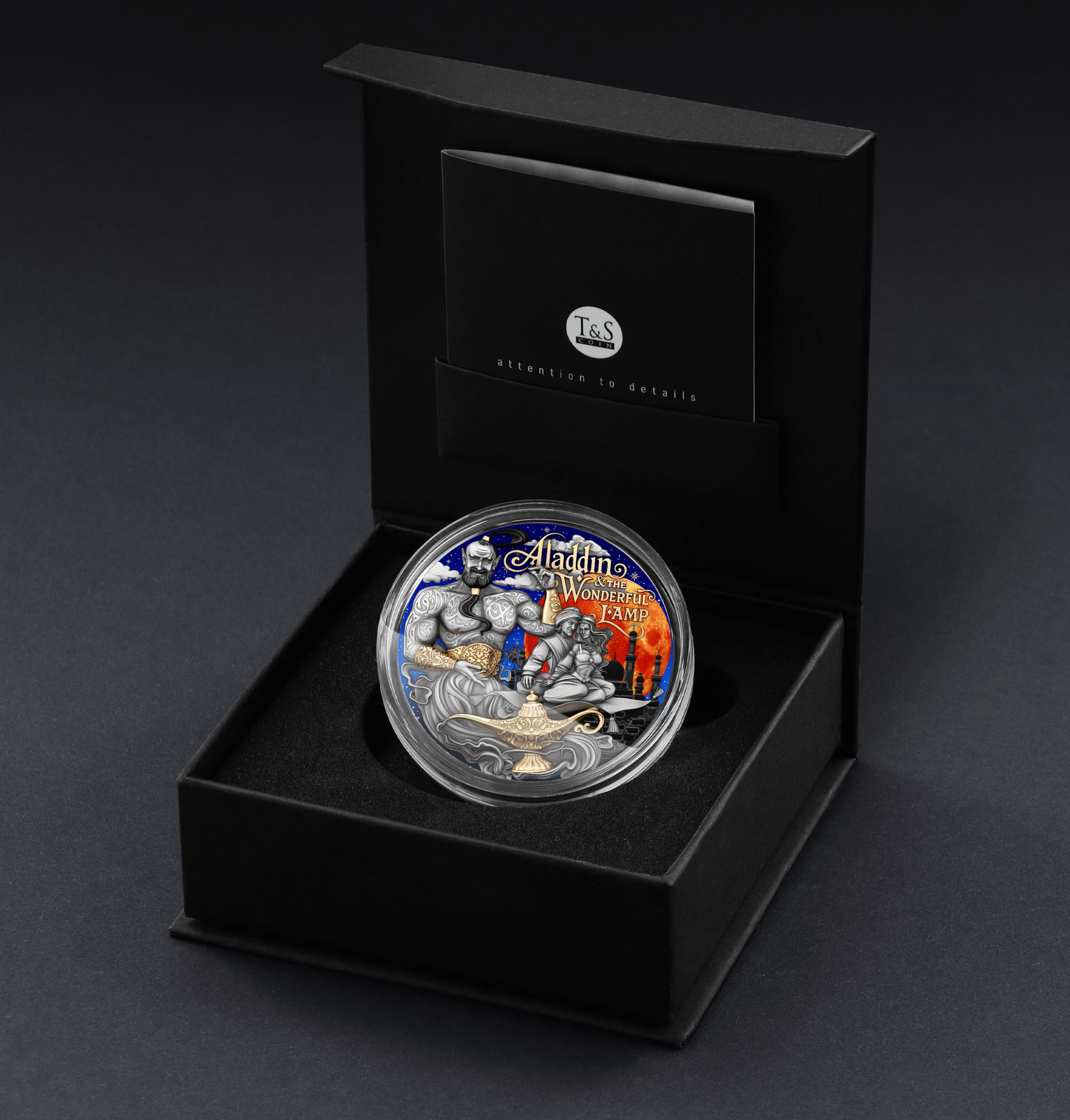 Niue - 2025 - 5 Dollars - Aladdin & the Wonderful Lamp 2oz silver (Fabulous Stories series)