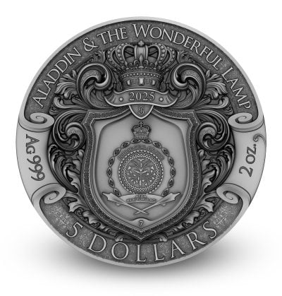 Niue - 2025 - 5 Dollars - Aladdin & the Wonderful Lamp 2oz silver (Fabulous Stories series)