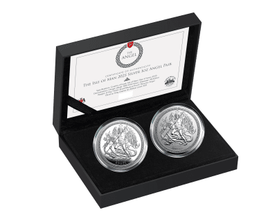 Isle of Man - 2025 - Angel Silver Reverse Proof Set 2x 1oz silver
