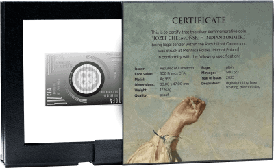 Cameroon - 2025 - 500 Francs - Indian Summer (Józef Chełmoński masterpieces)