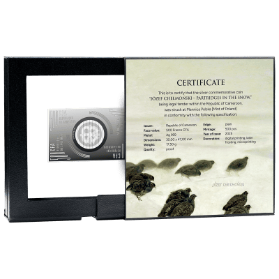 Cameroon - 2025 - 500 Francs - Partridges (Józef Chełmoński masterpieces)