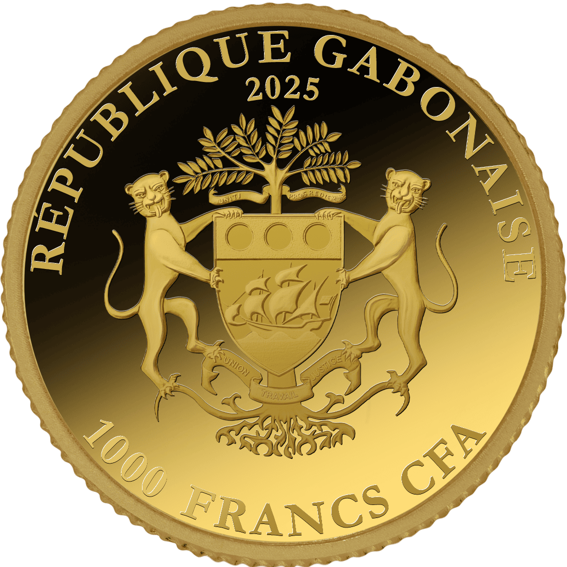 Gabon - 2026 - 5x1000 Francs - Prehistoric Big Five (5x 1/2gr gold) small gold