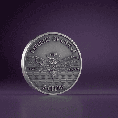 Ghana - 2025 - 5 Cedis - Memento Mori Pirate 1oz silver