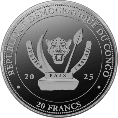 Congo - 2025 - 20 Francs - Owl 2oz silver (Noble Wildlife series)