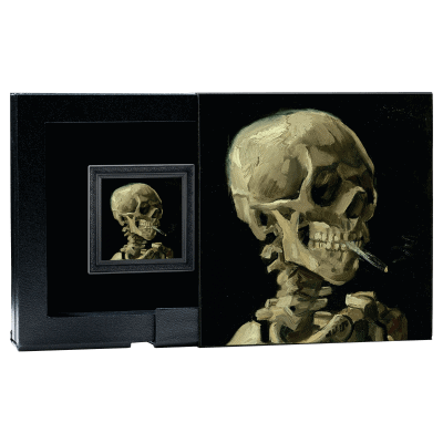 Cameroon - 2025 - 1000 Francs - Skull of Skeleton with Burning Cigarette van Gogh (Treasures of the World - dark edition)
