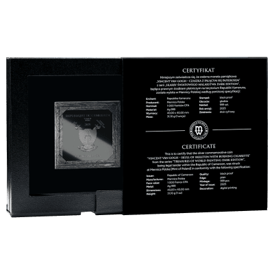 Cameroon - 2025 - 1000 Francs - Skull of Skeleton with Burning Cigarette van Gogh (Treasures of the World - dark edition)