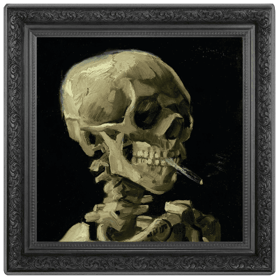 Cameroon - 2025 - 1000 Francs - Skull of Skeleton with Burning Cigarette van Gogh (Treasures of the World - dark edition)