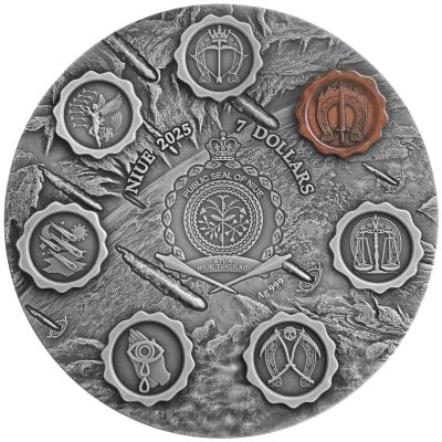 Niue - 2025 - 7 Dollars - Red Horse 3oz silver (Seven Seals of the Apocalypse series)