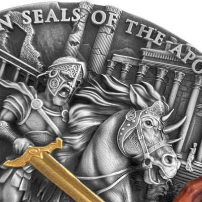 Niue - 2025 - 7 Dollars - Red Horse 3oz silver (Seven Seals of the Apocalypse series)