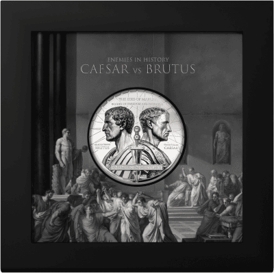 Cook Islands - 2025 - 10 Dollars - Caesar vs. Brutus (Enemies in History) 2oz silver