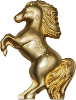 Mongolia - 2026 - 1000 Togrog - Year of the Horse 3D silver 1oz GILDED