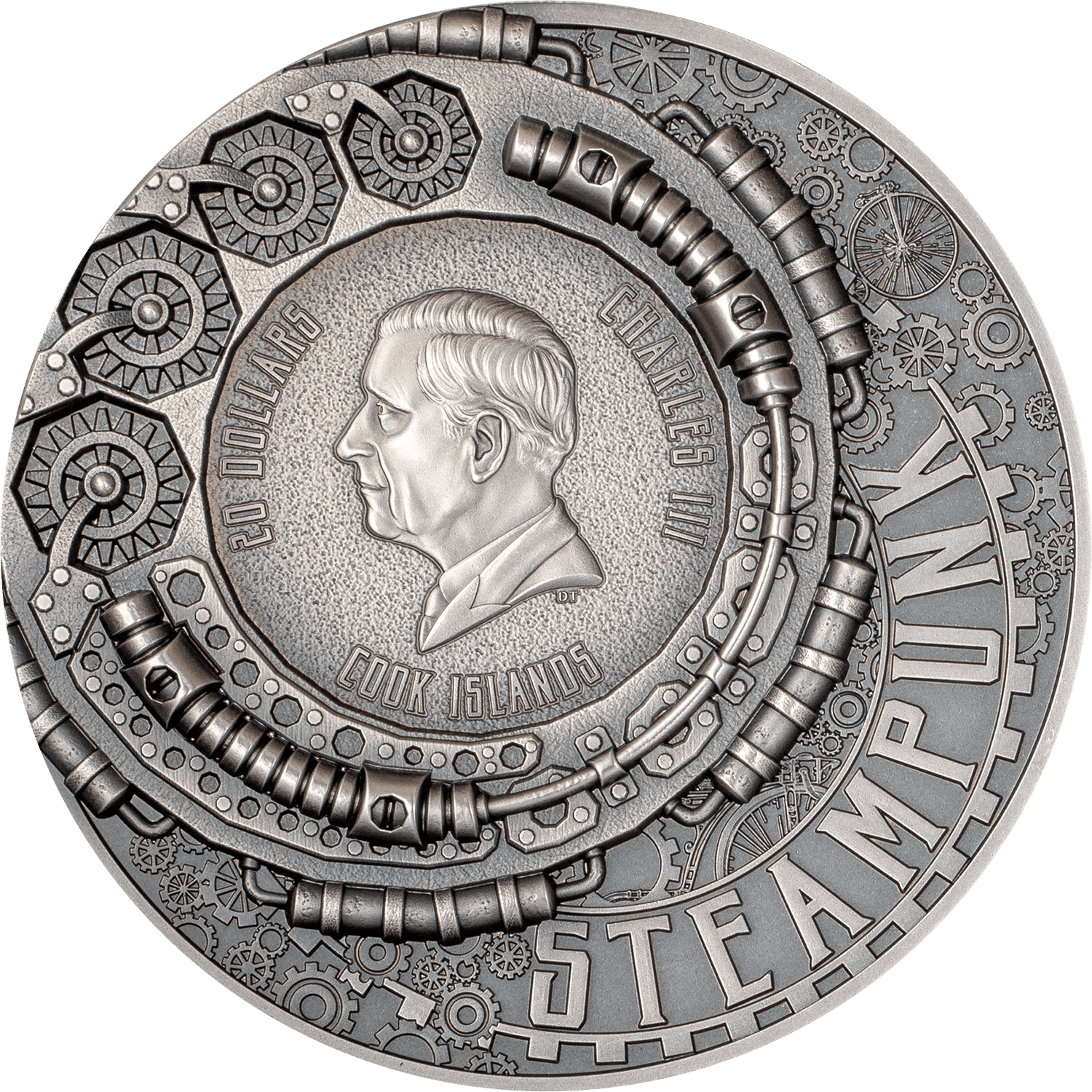 Cook Islands - 2025 - 20 Dollars - Aviation Steampunk 3oz silver