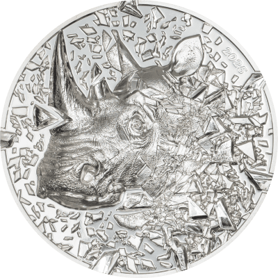 Cook Islands - 2025 - 20 Dollars - Silver Burst 5.0 Rhino 3oz silver