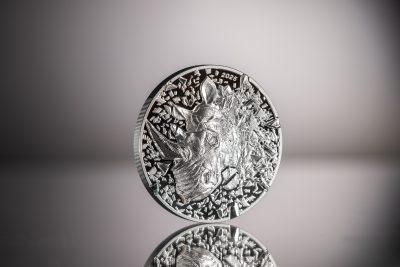 Cook Islands - 2025 - 20 Dollars - Silver Burst 5.0 Rhino 3oz silver