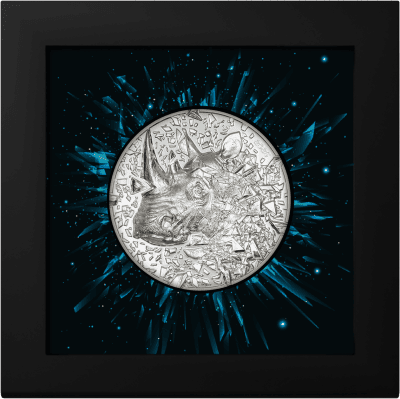 Cook Islands - 2025 - 20 Dollars - Silver Burst 5.0 Rhino 3oz silver