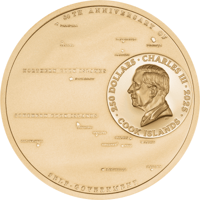 Cook Islands - 2025 - 250 Dollars - 60 Years of Self-Government 1oz Gold