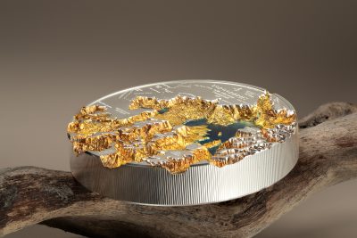 Cook Islands - 2025 - 25 Dollars - Yellowstone Topography 5oz silver