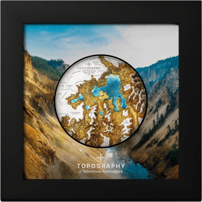 Cook Islands - 2025 - 25 Dollars - Yellowstone Topography 5oz silver