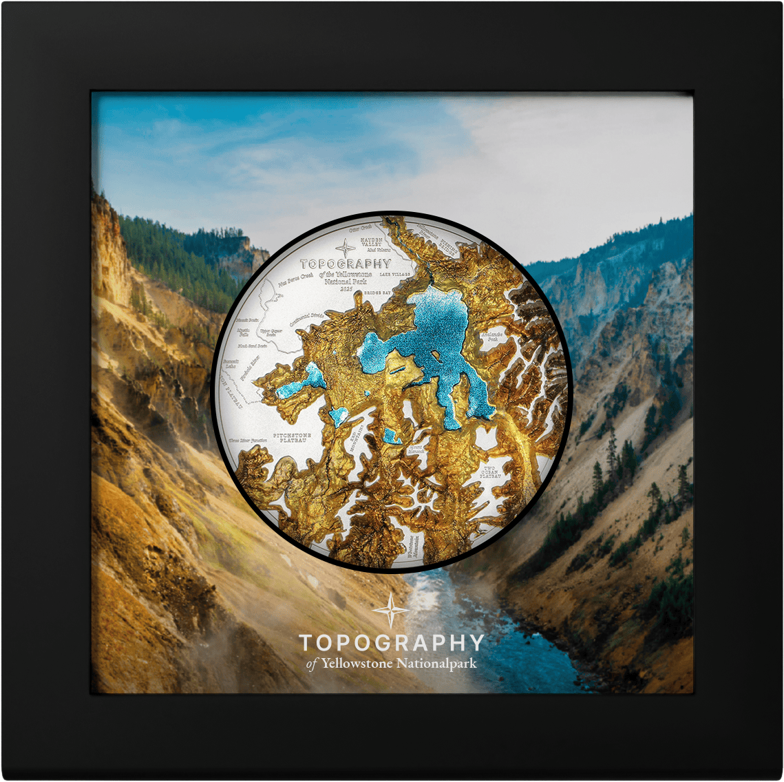 Cook Islands - 2025 - 25 Dollars - Yellowstone Topography 5oz silver