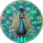 Cook Islands - 2025 - 5 Dollars - Spectrum Peacock 1oz silver