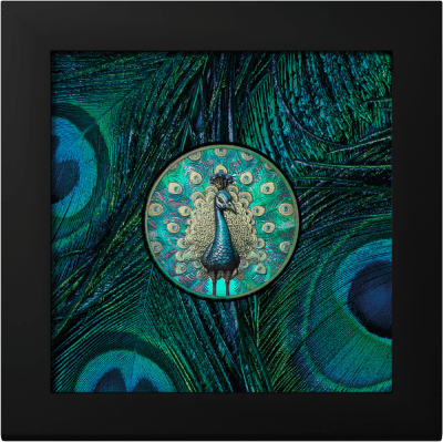 Cook Islands - 2025 - 5 Dollars - Spectrum Peacock 1oz silver